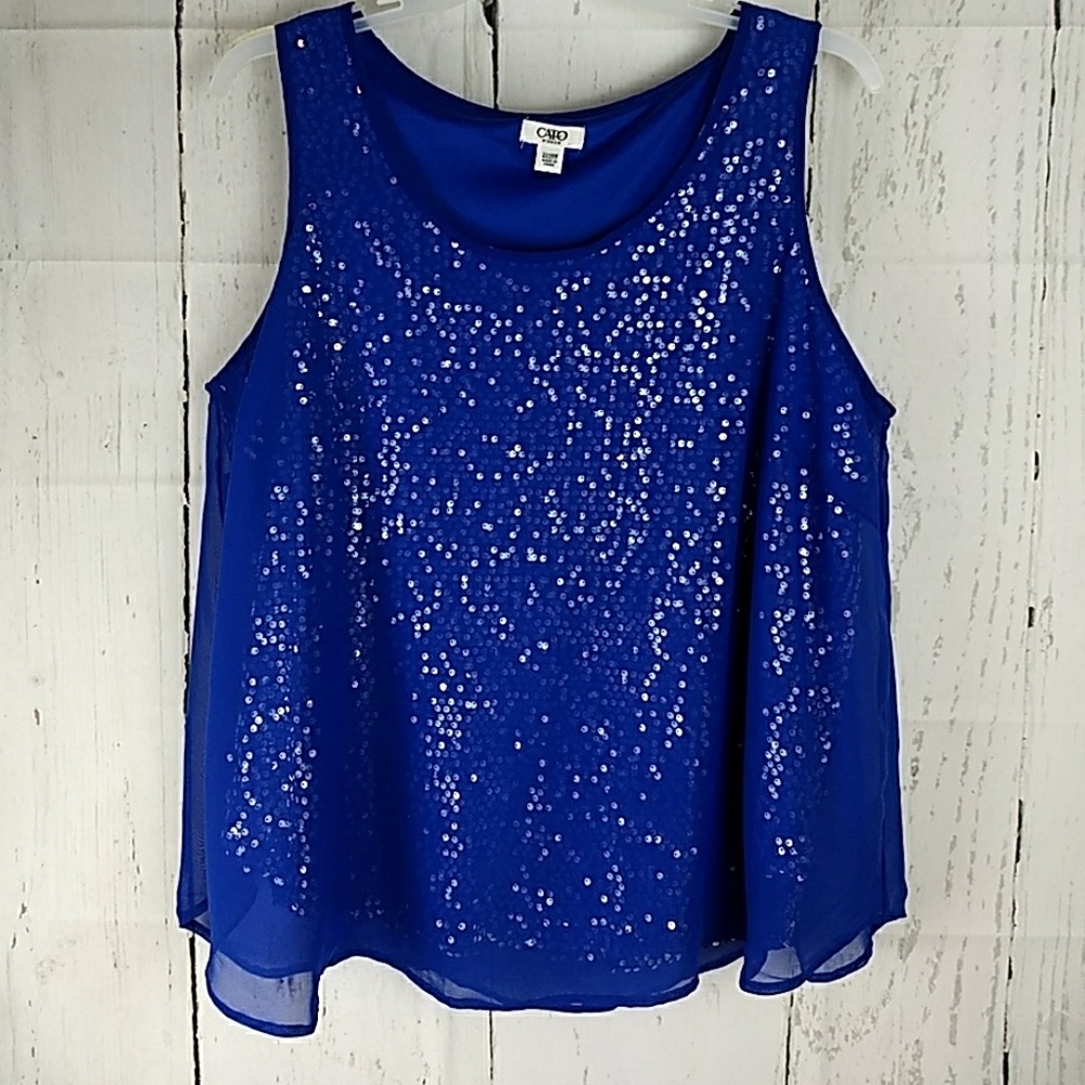 Cato's 22/24 Royal blue sequin tank top